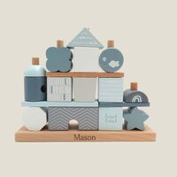 Stapelblokken huis - Label Label