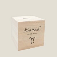 Houten spaarpot - Strikje