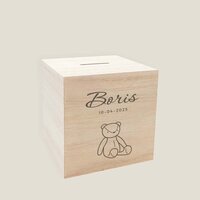 Houten spaarpot - Beer