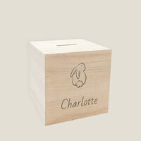 Houten spaarpot - Konijn