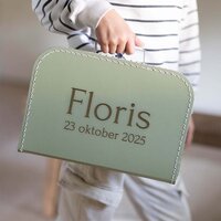 Kinderkoffertje met naam - Sage Green