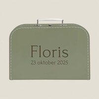 Kinderkoffertje met naam - Sage Green