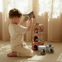 Stapelblokken met auto's – Meerkleurig – Essentials - Little Dutch