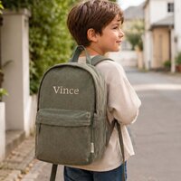 Kidslabel rugzak Corduroy Large - Forest green