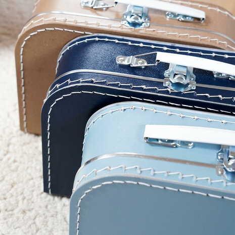 Kinderkoffertje met naam - Grey Blue