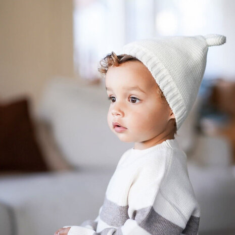 Babymuts met sjaal - Off White