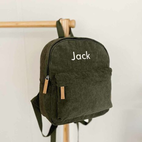 KC Boutique Corduroy rugzak - Forest Green