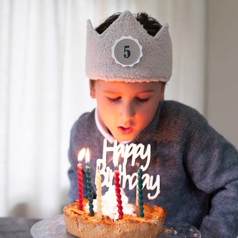 Kidslabel Verjaardagskroon (incl. 6 verwisselbare cijferbuttons)