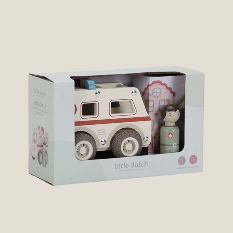 Houten ambulance - Wit - Essentials - Little Dutch