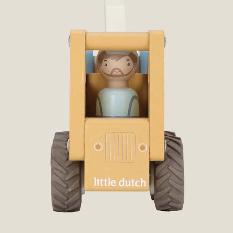 Houten hijskraan &ndash; Geel &ndash; Essentials - Little Dutch