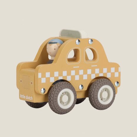 Houten taxi &ndash; Geel &ndash; Essentials - Little Dutch