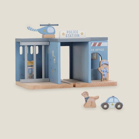 Houten politiebureau &ndash; Blauw &ndash; Essentials - Little Dutch
