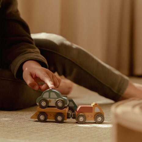 Houten voertuigenset - Meerkleurig - Essentials - Little Dutch