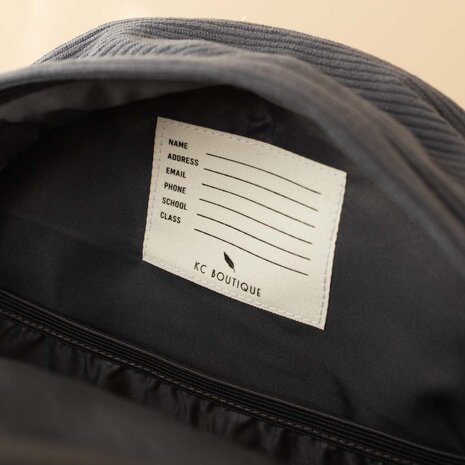 Kinderrugzak Corduroy Grey Blue - KC Boutique