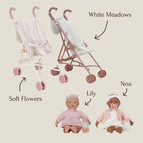 Metalen poppenbuggy - Little Dutch