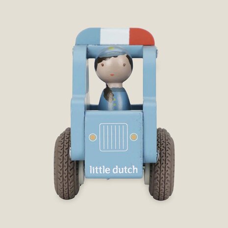 Houten politiewagen &ndash; Blauw &ndash; Essentials - Little Dutch