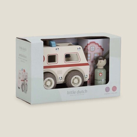Houten ambulance - Wit - Essentials - Little Dutch