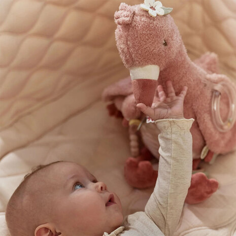 Activiteitenknuffel Flamingo - Roze - Little Dutch