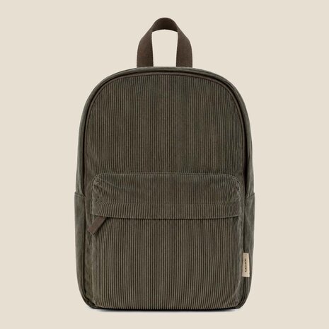 Kidslabel rugzak Corduroy Large - Forest green