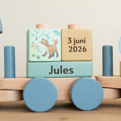 Little Dutch houten trein met naam