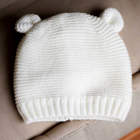 Babymuts met sjaal - Off White