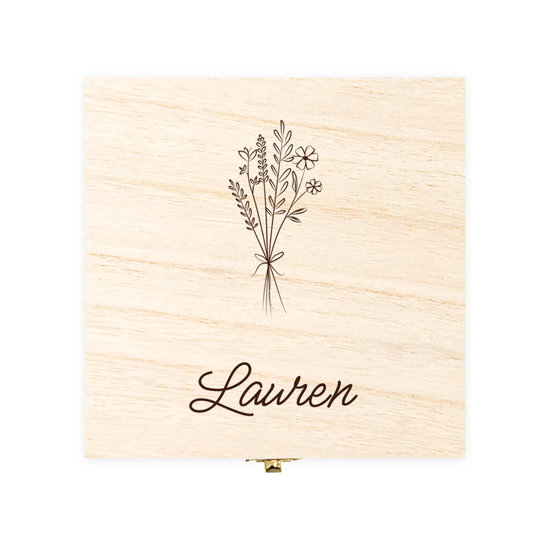 Kraamcadeau set met naam - Flowers & Butterflies