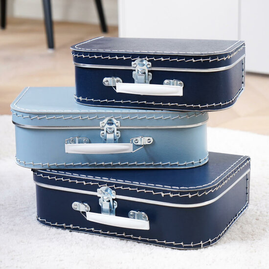 Kinderkoffertje met naam - Grey Blue