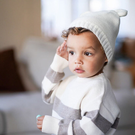Babymuts met sjaal - Off White