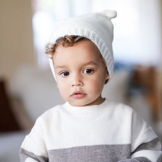 Babymuts met sjaal - Off White