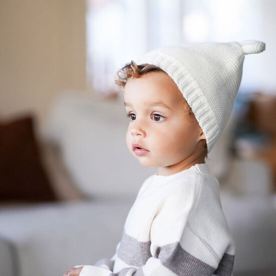 Babymuts met sjaal - Off White