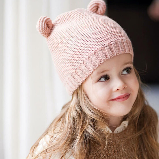 Babymuts met sjaal - Pink