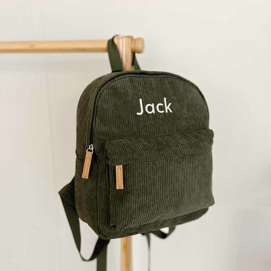 KC Boutique Corduroy rugzak - Forest Green