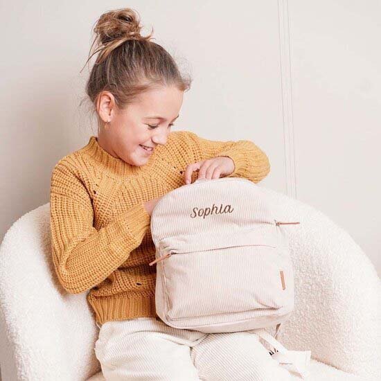 KC Boutique Corduroy rugzak - Beige