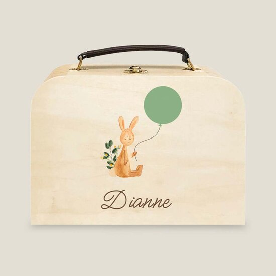 Houten koffertje met dieren