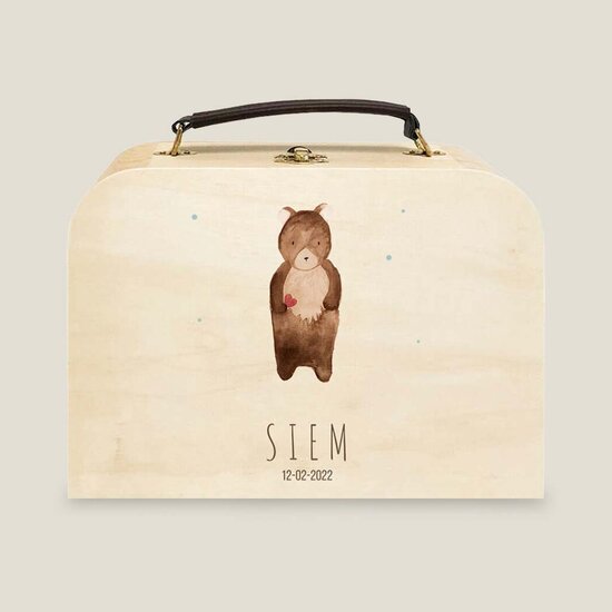 Houten koffertje met dieren