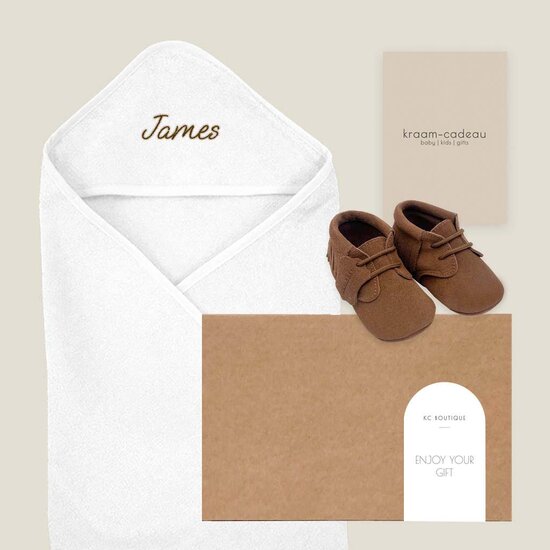 Kraamcadeau box met naam (Naturel)
