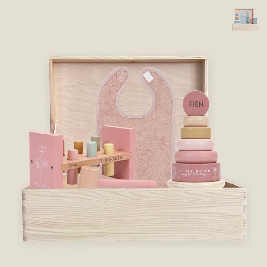 Houten speelgoedkist set