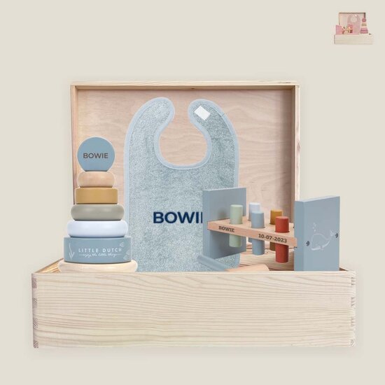 Houten speelgoedkist set