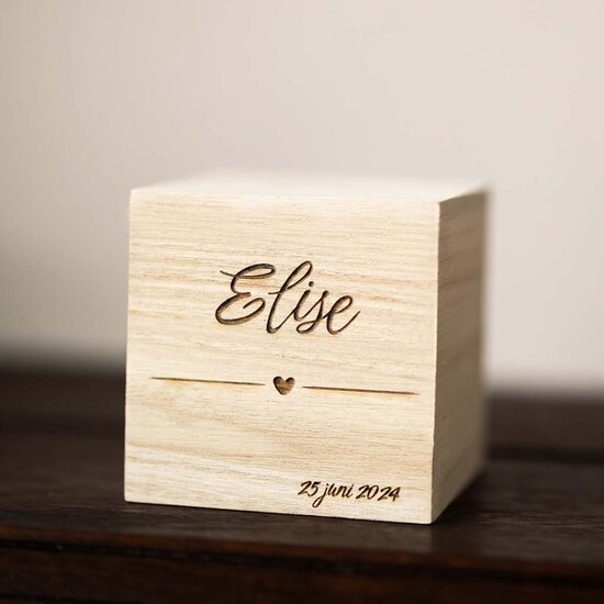 Houten spaarpot met naam