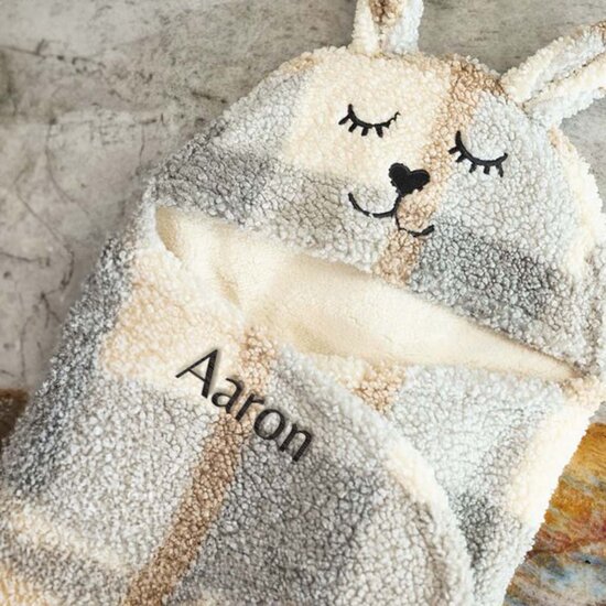 Jollein&nbsp;wikkeldeken Bunny Check Boucl&eacute;