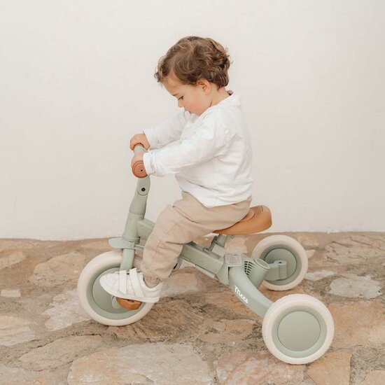 Driewieler met duwstang - Groen - Little Dutch