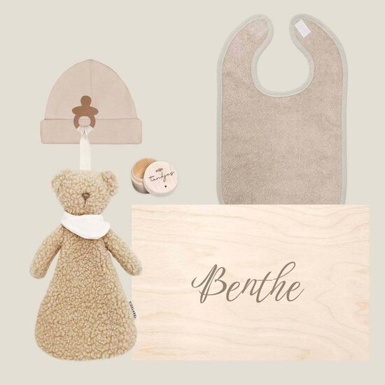 Kraamcadeau set met naam &amp; tandendoosje