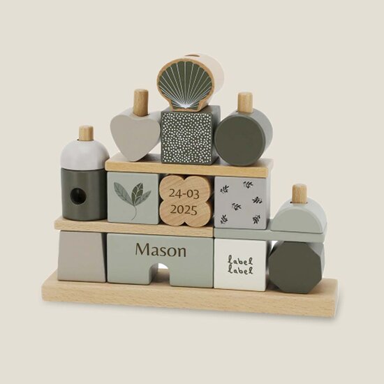 Stapelblokken huis - Label Label