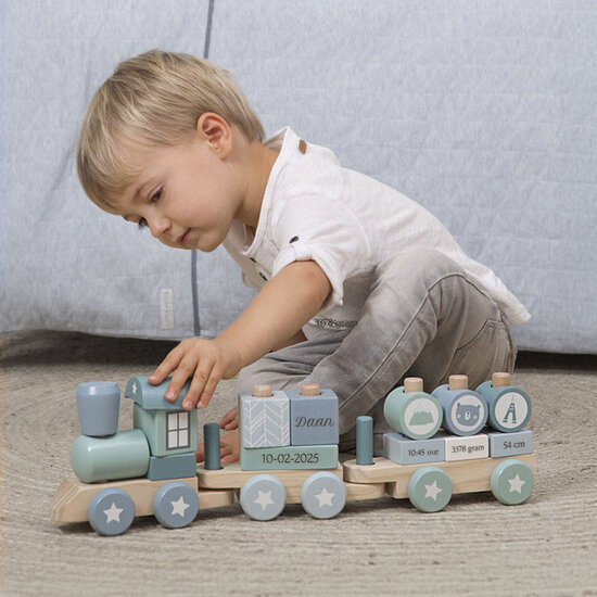 Little Dutch houten trein met naam