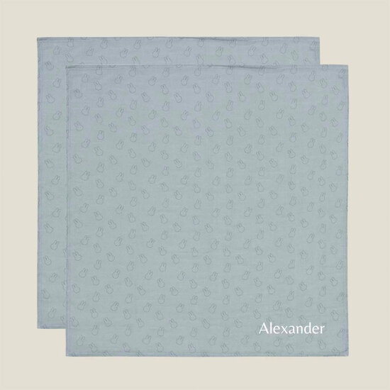 Hydrofiele doeken Jollein - Miffy Silhouettes (Sea Green) - 2 stuks