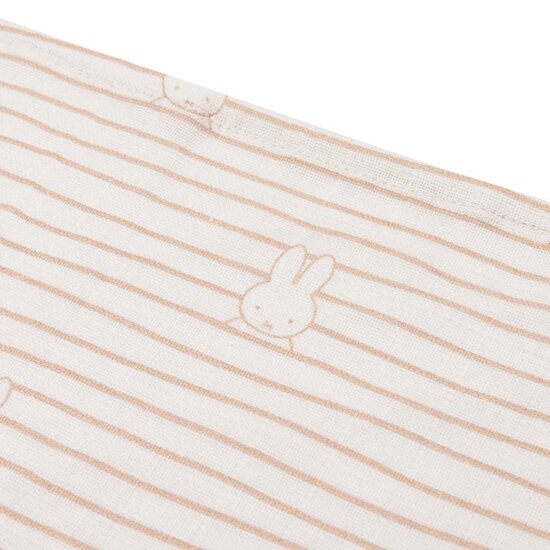 Hydrofiele doeken Jollein - Miffy Stripe (Biscuit) - 3 stuks