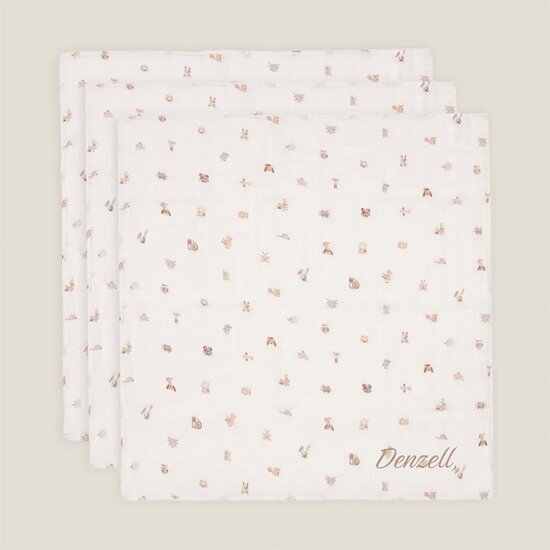Hydrofiele doeken Jollein - Animal Friends - 3 stuks