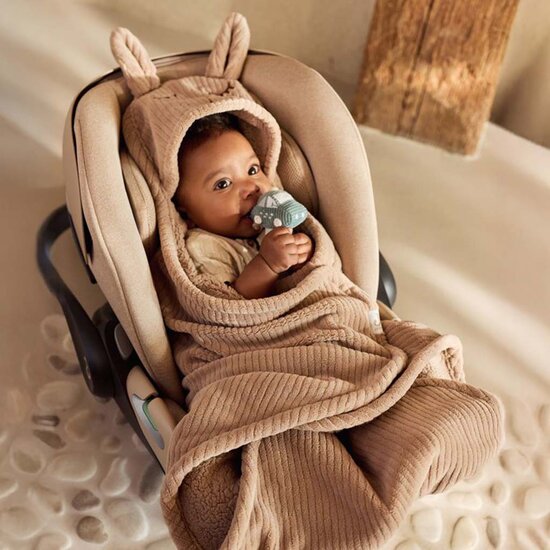 Jollein&nbsp;wikkeldeken Bunny Rib - Milky Coffee
