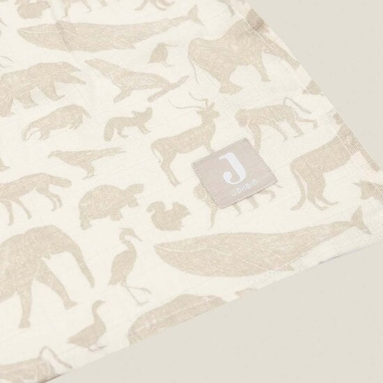 Hydrofiele doeken Jollein - Animals Nougat - 2 stuks