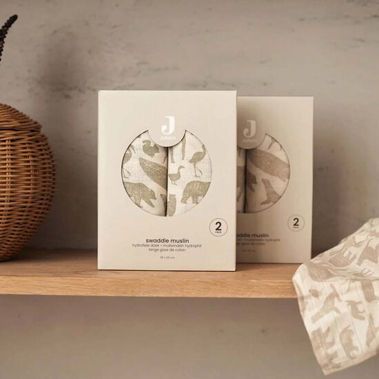 Hydrofiele doeken Jollein - Animals Nougat - 2 stuks